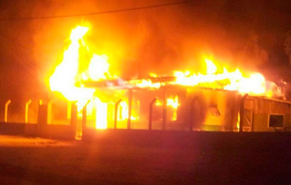 Sede da Funai incendiada, em Humaitá/Foto: Divulgação