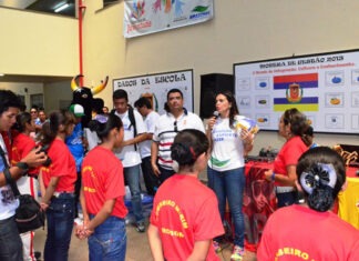 Secretária Alessandra Campelo, abre a Caravana, em Parintins/Foto: Emanuel Siqueira