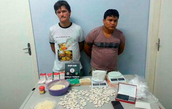 Jairo e Erivan presos por tráfico de drogas/Foto: SSP