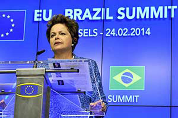 dilma-zfm-24-02-14 Dilma em Bruxelas contesta OMC/Foto: Reprodução