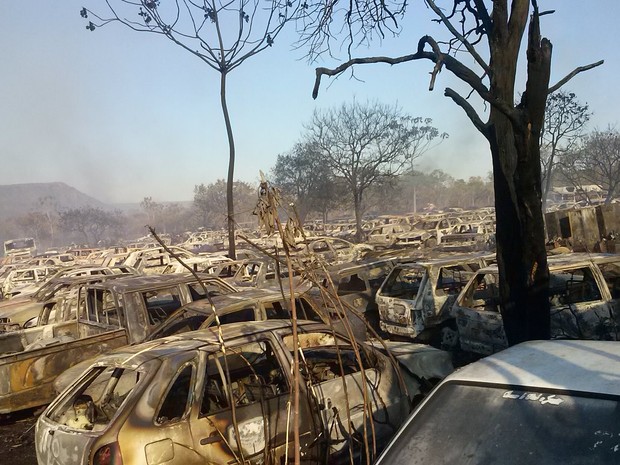 Incêndio destrói mais de 300 carros, em Palmas