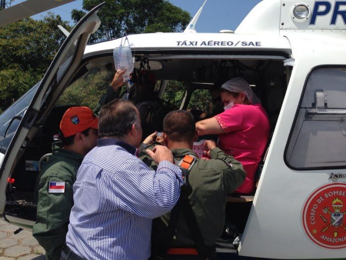 Bebê é resgatado em Figueiredo e transportado prá Manaus