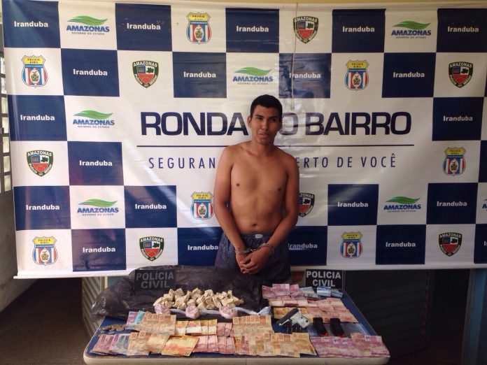 Traficante preso em Iranduba, pela Polícia Civil