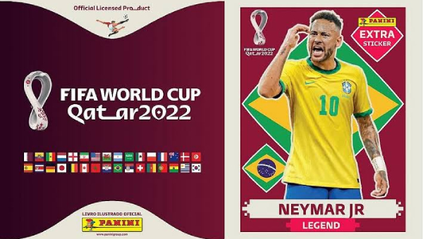 Figurinha Extra Sticker Legend Copa do Mundo Qatar 2022 Neymar