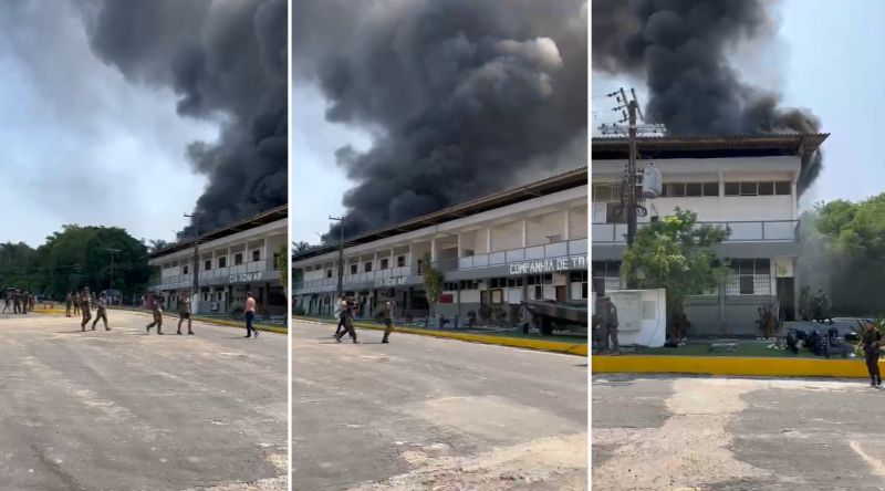 incêndio em base do exército