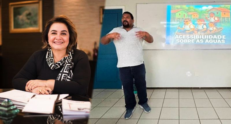Reitora da Fametro, Maria do Carmo (esq) e o Professor Albert de Souza Nunes (dir) - Foto_ Assessori