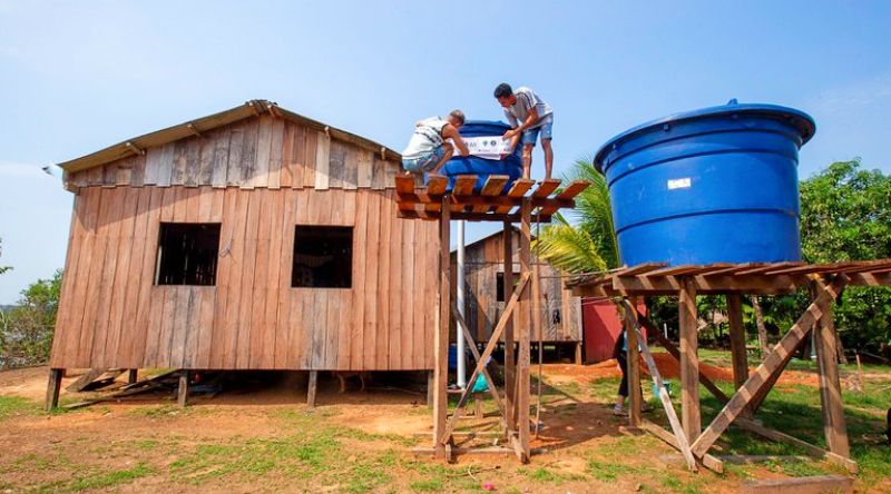 Sistema pluvial multiuso instalado na região Amazônica