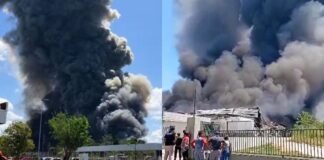 Fumaça tóxica toma o céu de Manaus após explosão em fábrica no Distrito Industrial 2