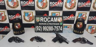 Polícia apreende 4 armas de fogo após fuga de criminosos em casa abandonada, no Fátima 1