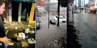 Lixo jogado de forma irregular nas ruas do Centro, podem ser causa das alagações, alerta vice-prefeito