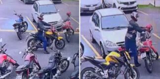 Motociclista é filmado furtando capacete em frente a empresa em Manaus