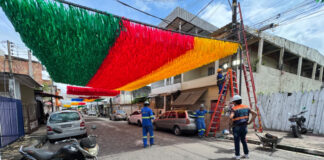 Rua tradicional da Copa recebe novos refletores de LED em Manaus