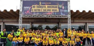 Ação educativa em Manaus reforça segurança entre ônibus e bicicletas no trânsito