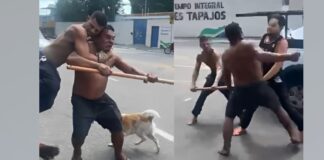 Mulher enfrenta dupla armada com pedaço de madeira para salvar homem de espancamento