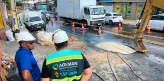 Águas de Manaus é notificada após rompimento de tubulação no Novo Aleixo