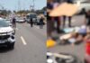 Mulher tem perna esmagada após carreta atingir moto na Avenida das Torres